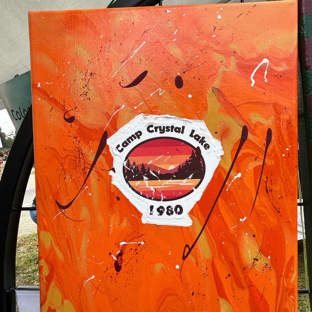 Camp Crystal Lake 1980 Friday The 13th Horror Movie Original Painting